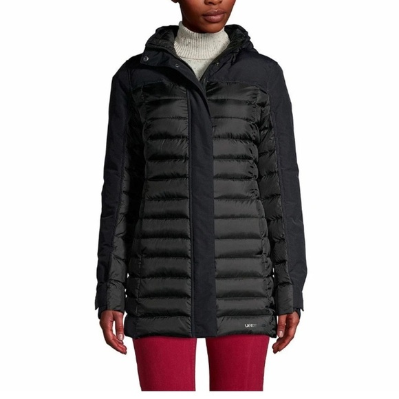 LandsEnd Jackets & Blazers - LANDSEND Women Petite Squall Down Insulated Warm Winter Coat Attached Hood Black